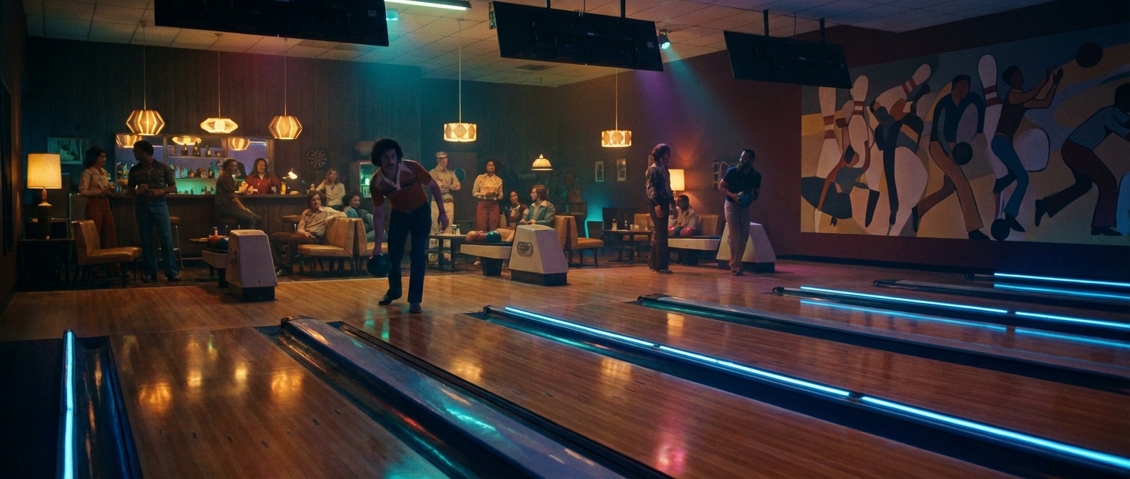 Bowling lanes at Sunset Lanes